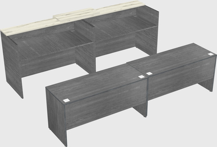 Shared u-shaped reception desks
