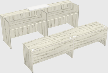 Shared u-shaped reception desks