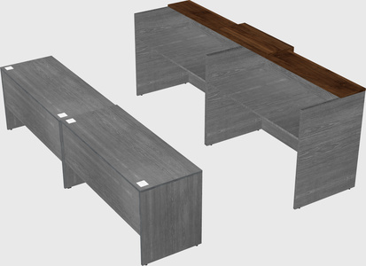 Shared u-shaped reception desks