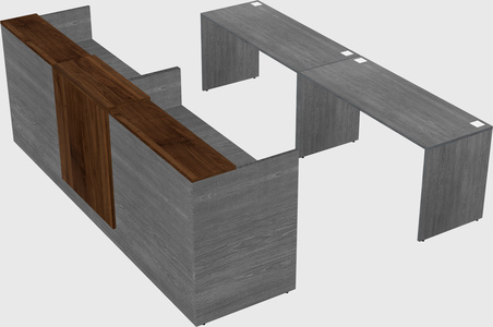 Shared u-shaped reception desks