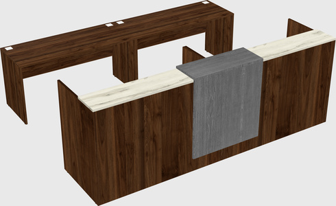 Shared u-shaped reception desks