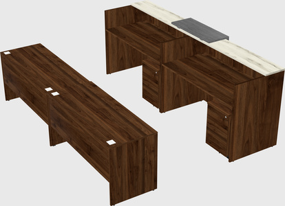 Shared u-shaped reception desks