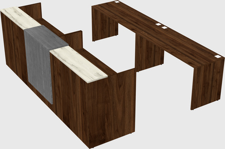 Shared u-shaped reception desks