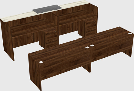 Shared u-shaped reception desks