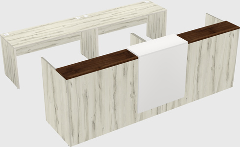 Shared u-shaped reception desks