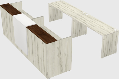 Shared u-shaped reception desks