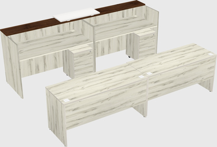 Shared u-shaped reception desks