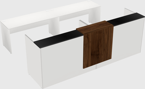 Shared u-shaped reception desks