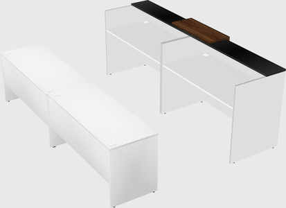 Shared u-shaped reception desks