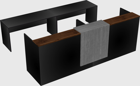 Shared u-shaped reception desks