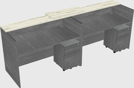 Shared u-shaped reception desks