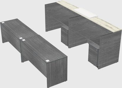 Shared u-shaped reception desks
