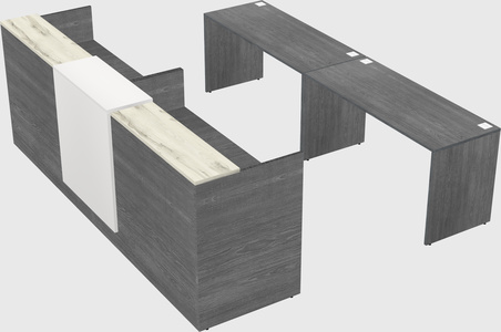 Shared u-shaped reception desks