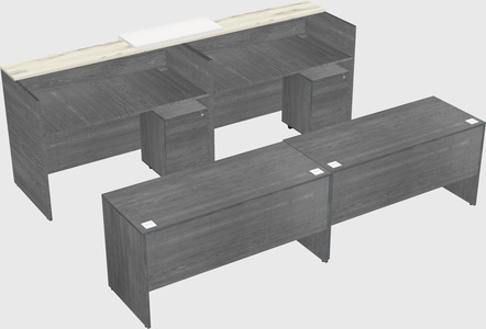 Shared u-shaped reception desks