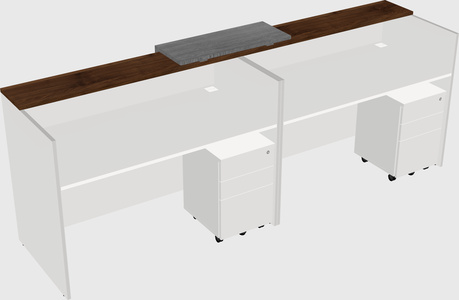 Shared u-shaped reception desks