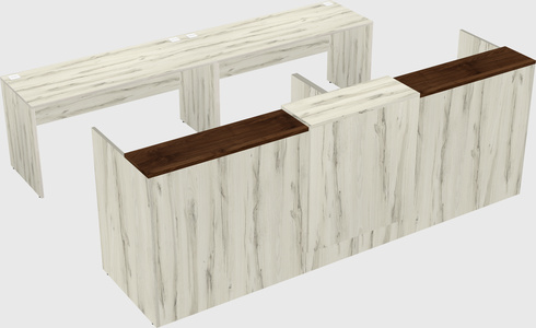 Shared u-shaped reception desks
