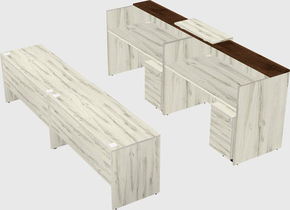 Shared u-shaped reception desks