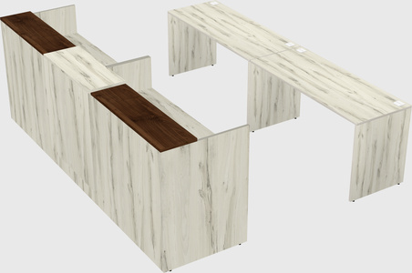 Shared u-shaped reception desks