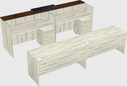 Shared u-shaped reception desks