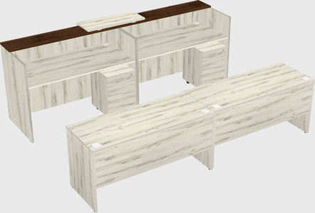 Shared u-shaped reception desks