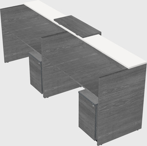 Shared u-shaped reception desks