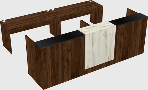 Shared u-shaped reception desks