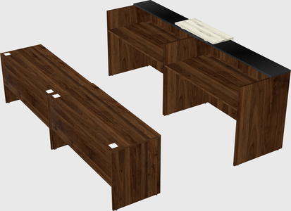 Shared u-shaped reception desks