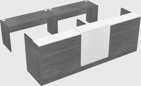 Shared u-shaped reception desks