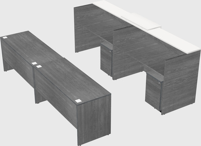 Shared u-shaped reception desks