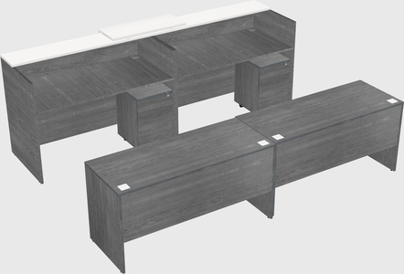 Shared u-shaped reception desks
