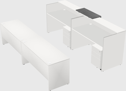 Shared u-shaped reception desks