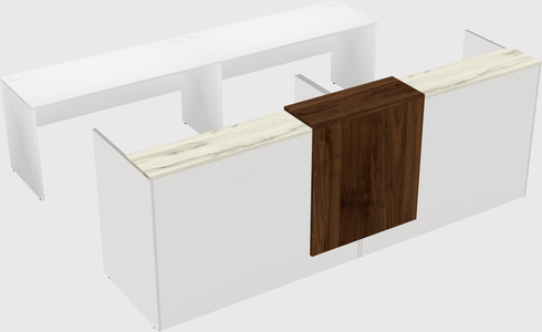 Shared u-shaped reception desks