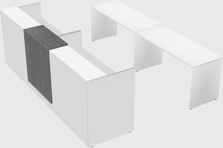 Shared u-shaped reception desks
