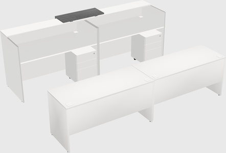 Shared u-shaped reception desks