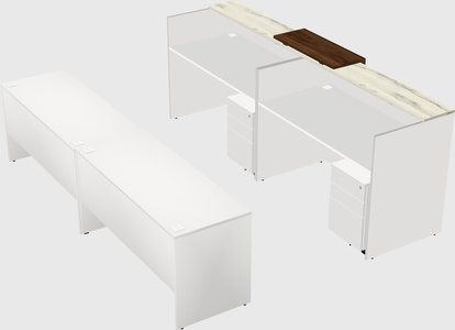 Shared u-shaped reception desks