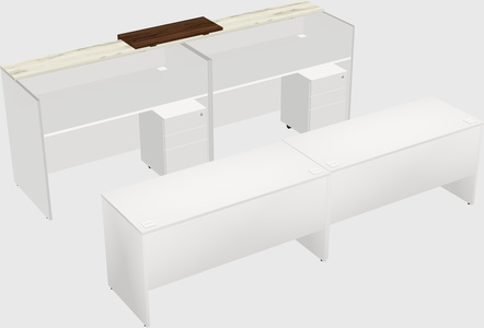 Shared u-shaped reception desks