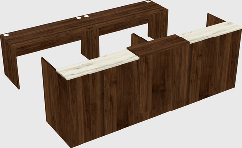 Shared u-shaped reception desks