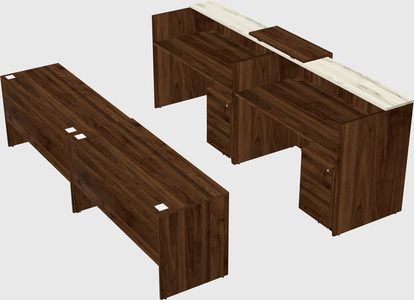 Shared u-shaped reception desks