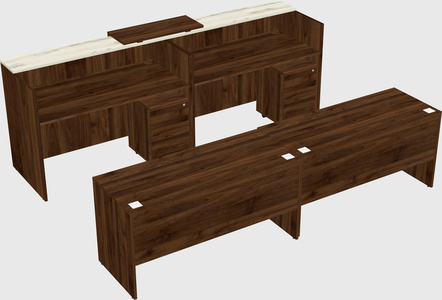 Shared u-shaped reception desks