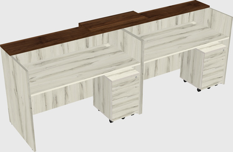 Shared u-shaped reception desks