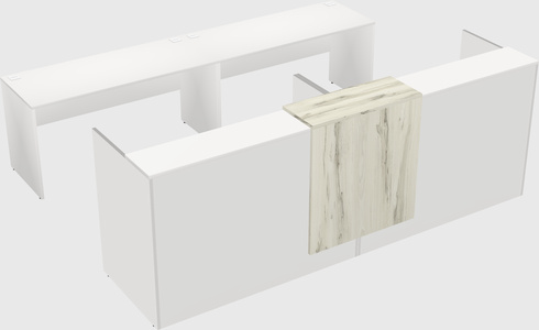 Shared u-shaped reception desks