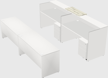 Shared u-shaped reception desks