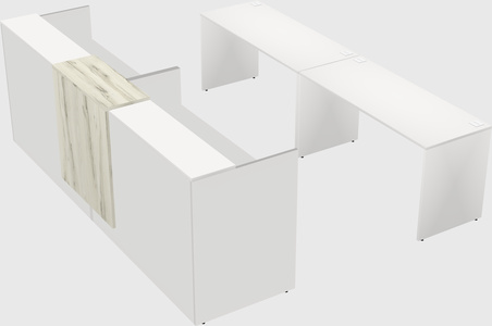 Shared u-shaped reception desks