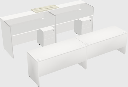 Shared u-shaped reception desks