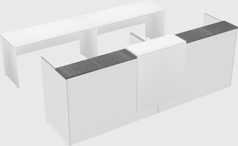 Shared u-shaped reception desks