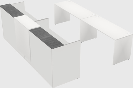 Shared u-shaped reception desks