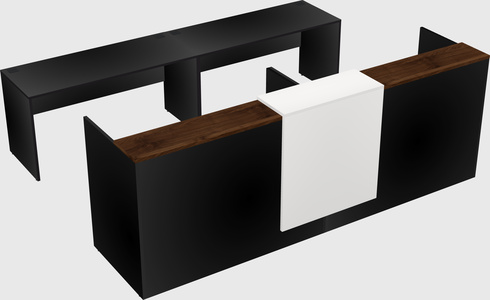 Shared u-shaped reception desks