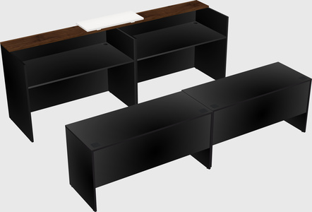 Shared u-shaped reception desks