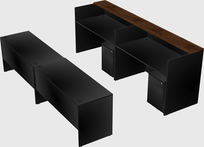 Shared u-shaped reception desks