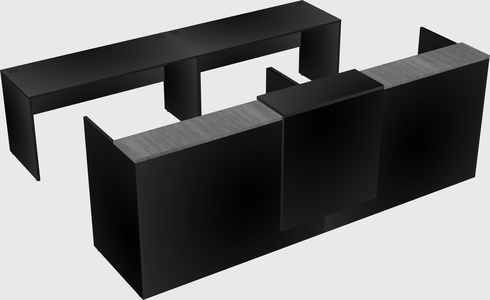 Shared u-shaped reception desks